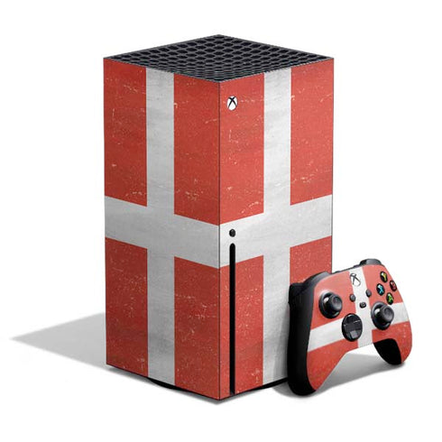 Denmark Flag Distressed Xbox Series X Skins
